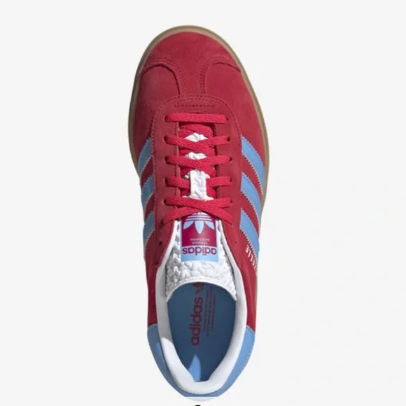 Adidas Originals Gazelle Bold Women's Sneaker in Active Pink/Gum/Blue Size 8 - Picture 4 of 14